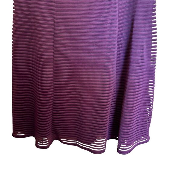London Style Fit Flare Dress Women 18W Purple Stripe Stretch Cap Sleeve Cocktail - Picture 4 of 9